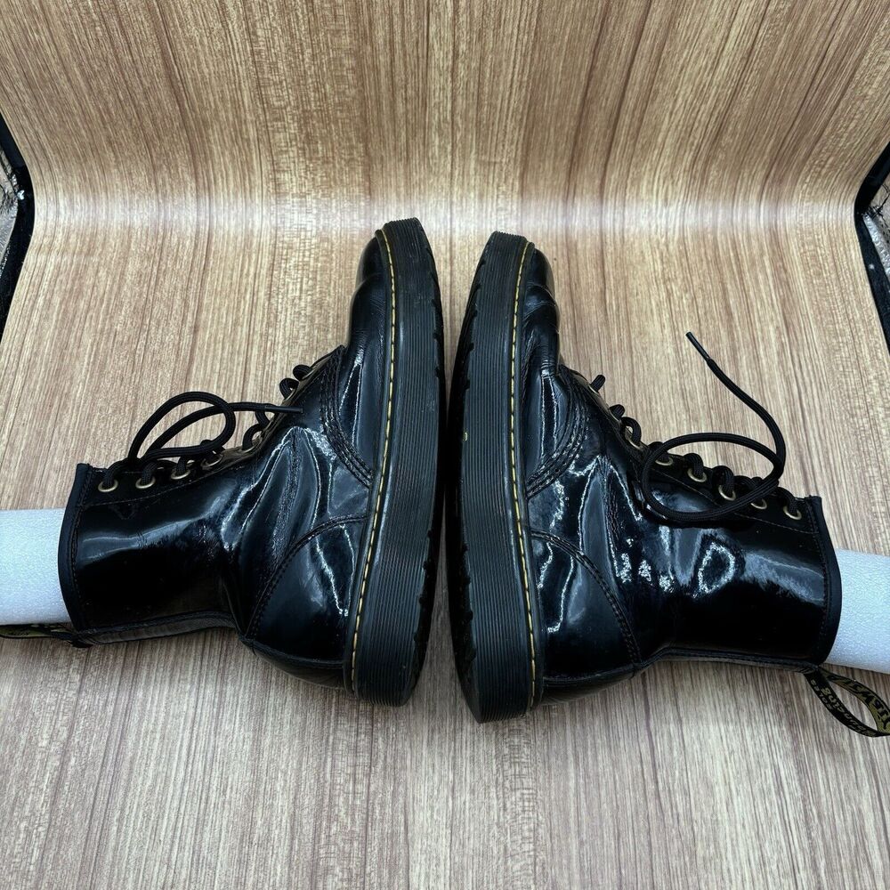 Dr Martens Black Zavala Boots Patent Leather Women's Size 7‎ Mens Size 6 - Picture 6 of 9